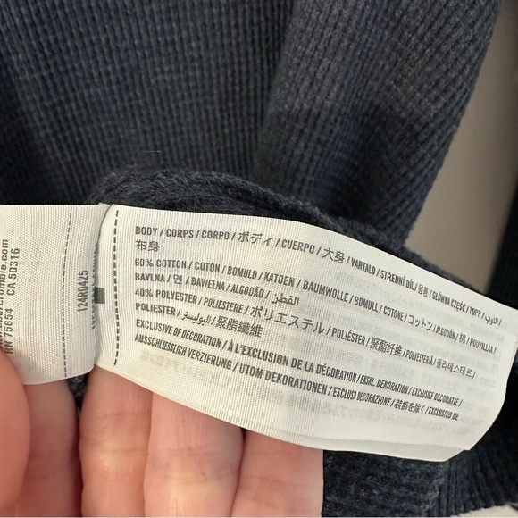 Abercrombie & Fitch Men’s Long Sleeve Dark Grey Waffle Knit Sweater Sz XXL GUC - Picture 6 of 8